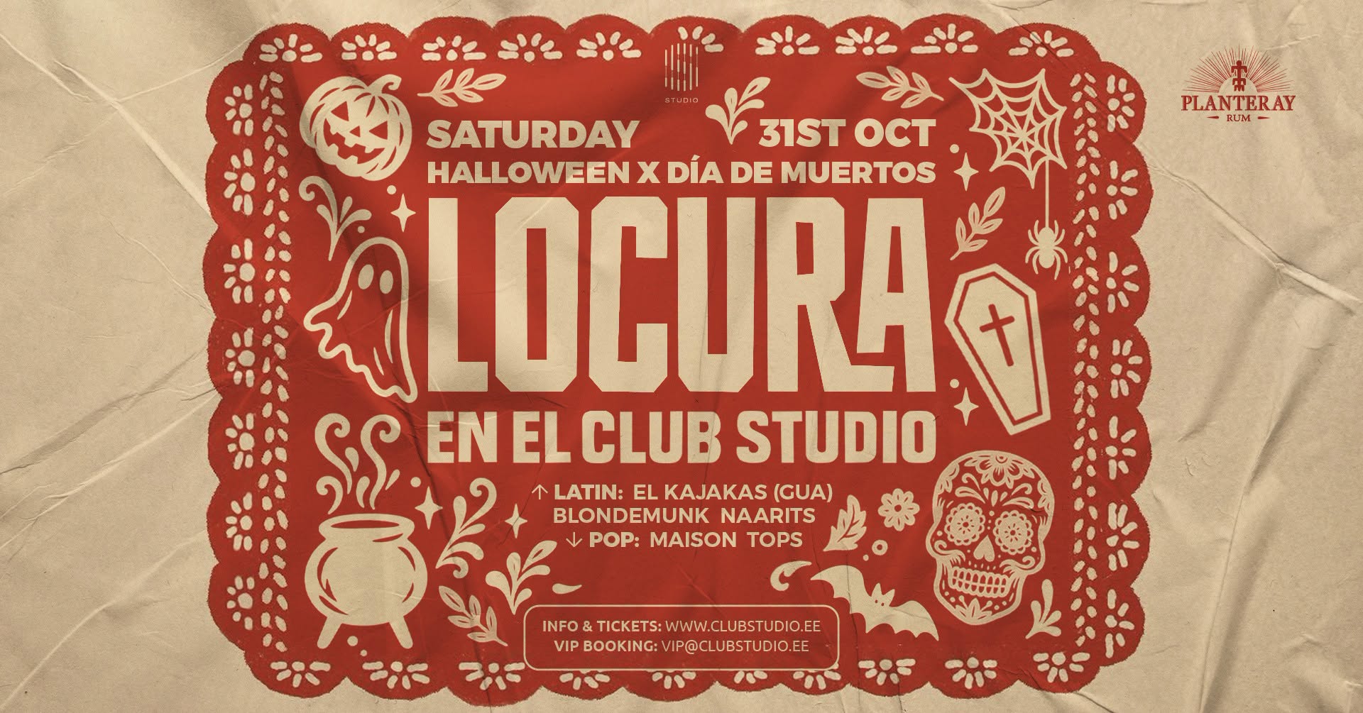 LOCURA: HALLOWEEN X DIA DE MUERTOS en el Club Studio 31.10