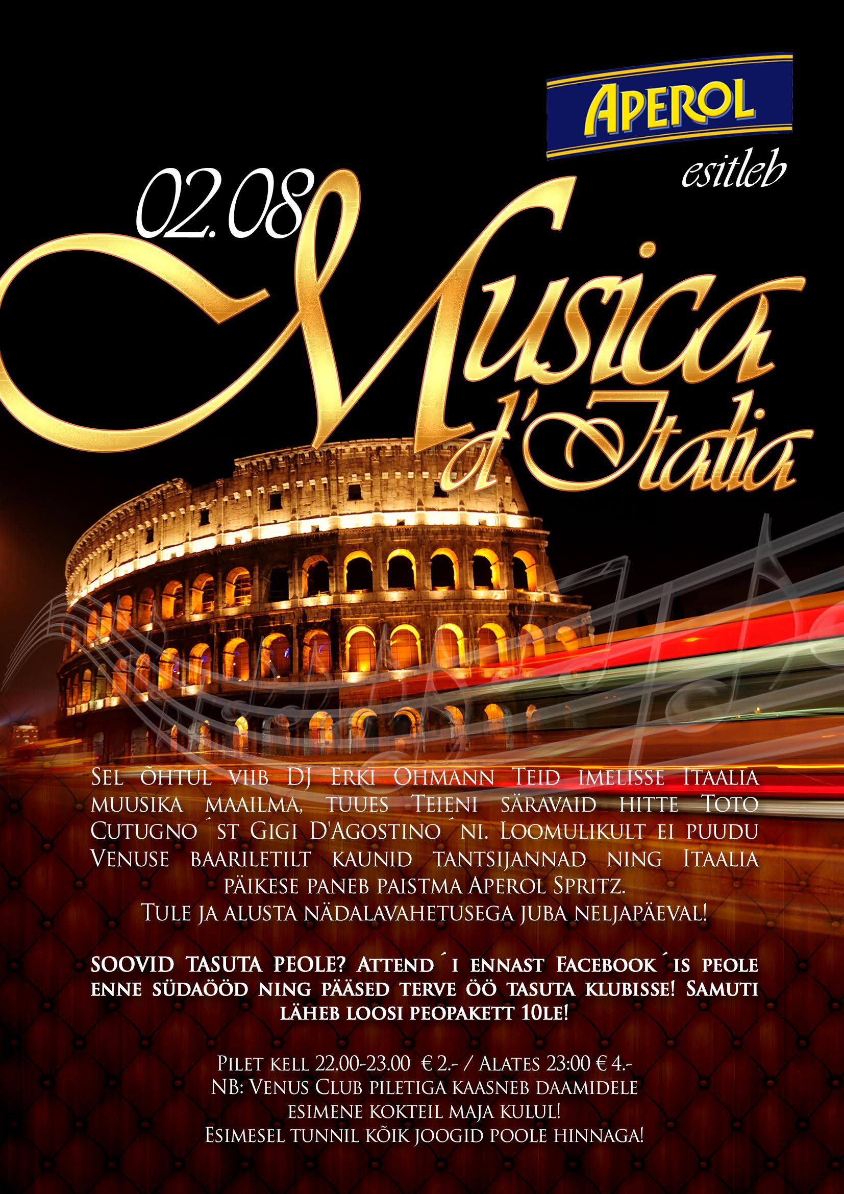 TASUTA PEOLE? APEROL ESITLEB: MUSICA d´ ITALIA